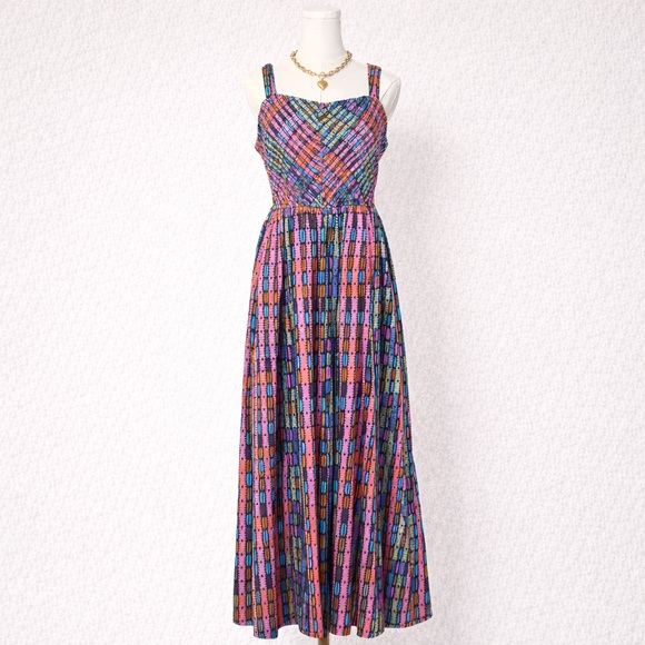 NIC + ZOE NWT Rainbow Macaroon Print Square Neck Midi Dress | Size XL - Picture 5 of 8